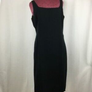 Jones New York Sleeveless Square Neck Lined Bodycon Little Black Dress 14 GUC